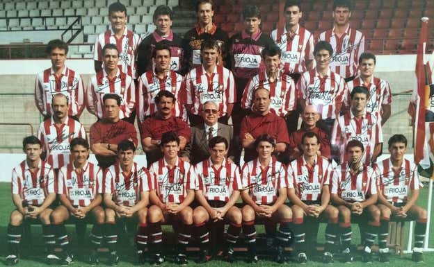 Plantilla del Logroñés de la 91/92, una de las mejores de su historia.  Relevo