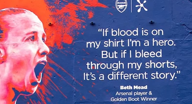 Este mural del Arsenal tiene un mensaje claro: Every Stain Should Be Part of the Game’, que significa que cada mancha debería ser parte del juego.