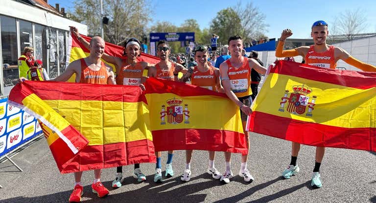 La selección española masculina de media maratón.