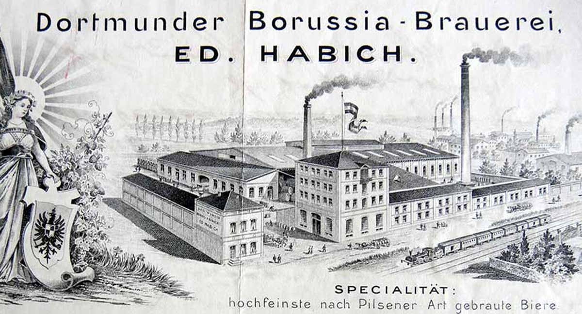 Cartel antiguo de la cervecería.