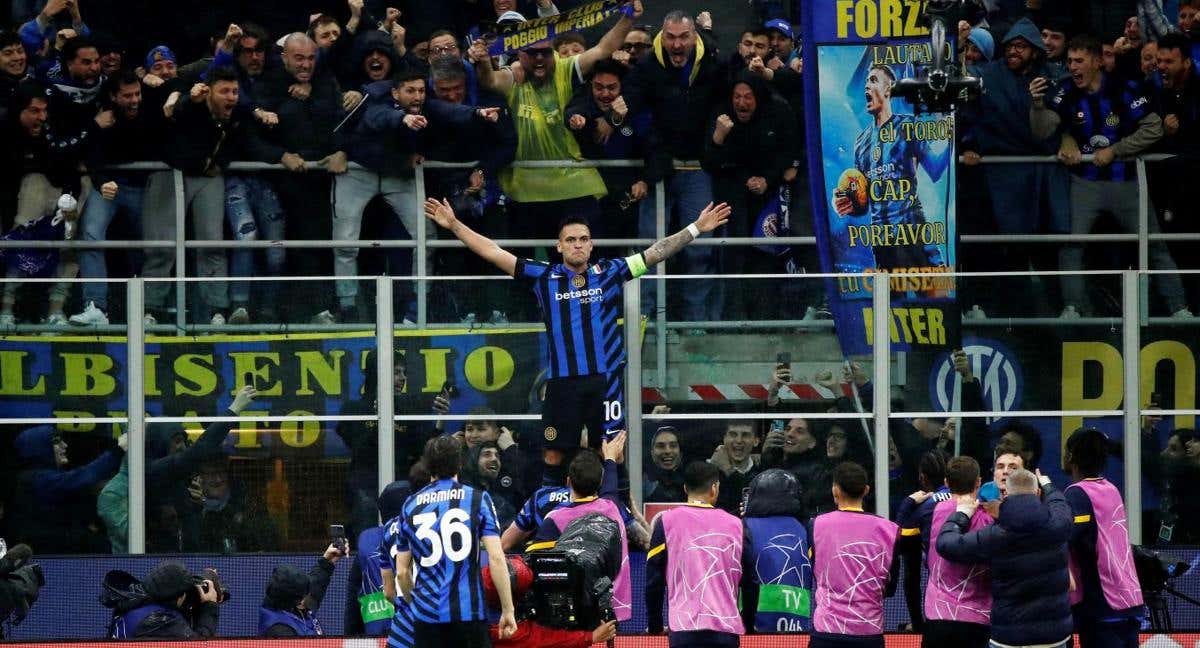 Lautaro celebra su gol ante el Bayern.