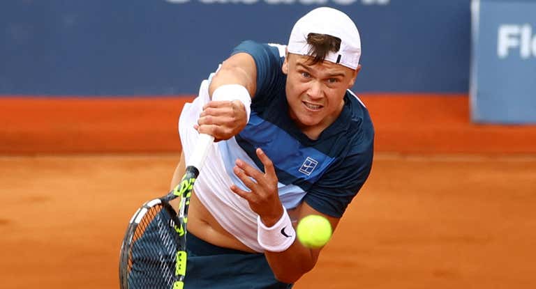 Holger Rune, en su partido de semifinales ante Karen Kachanov.
