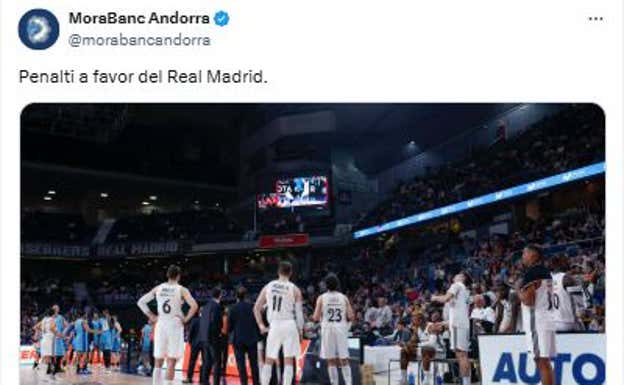 Captura de la publicación del Morabanc Andorra en X.
