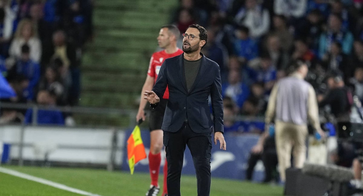 Bordalás, ayer, durante el partido ante el Real Madrid.