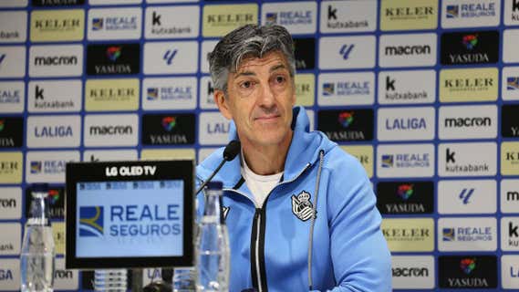 Imanol Alguacil, en una rueda de prensa con la Real Sociedad. /EFE