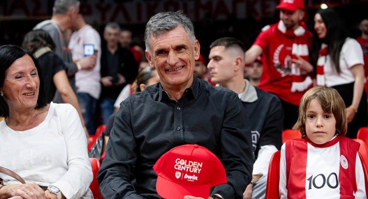 Mendilibar, este miércoles, en el primer encuentro de cuartos de Euroliga entre Olympiacos y Real Madrid