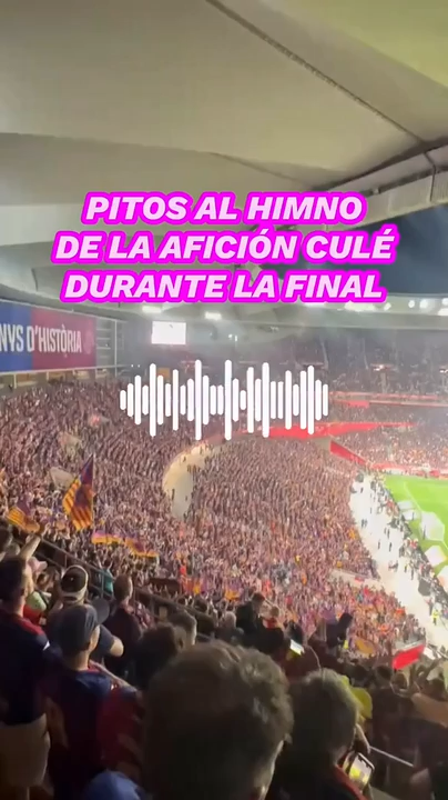 La afición culé protagonizó una sonora pitada al himno de España.