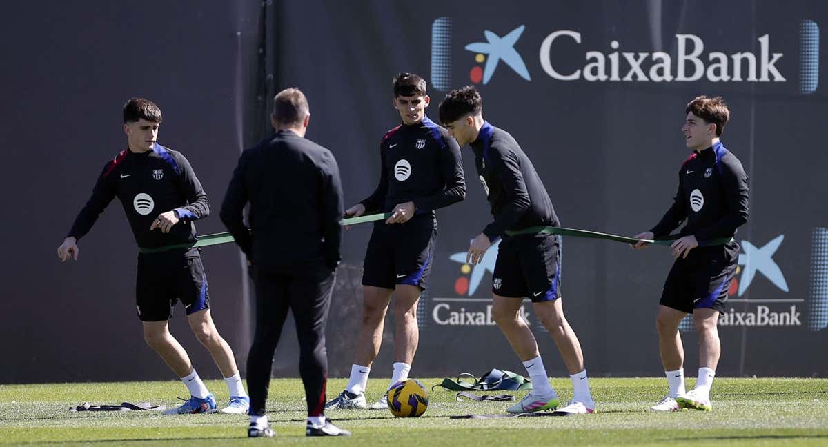 Un entrenamiento en la Ciutat Esportiva.