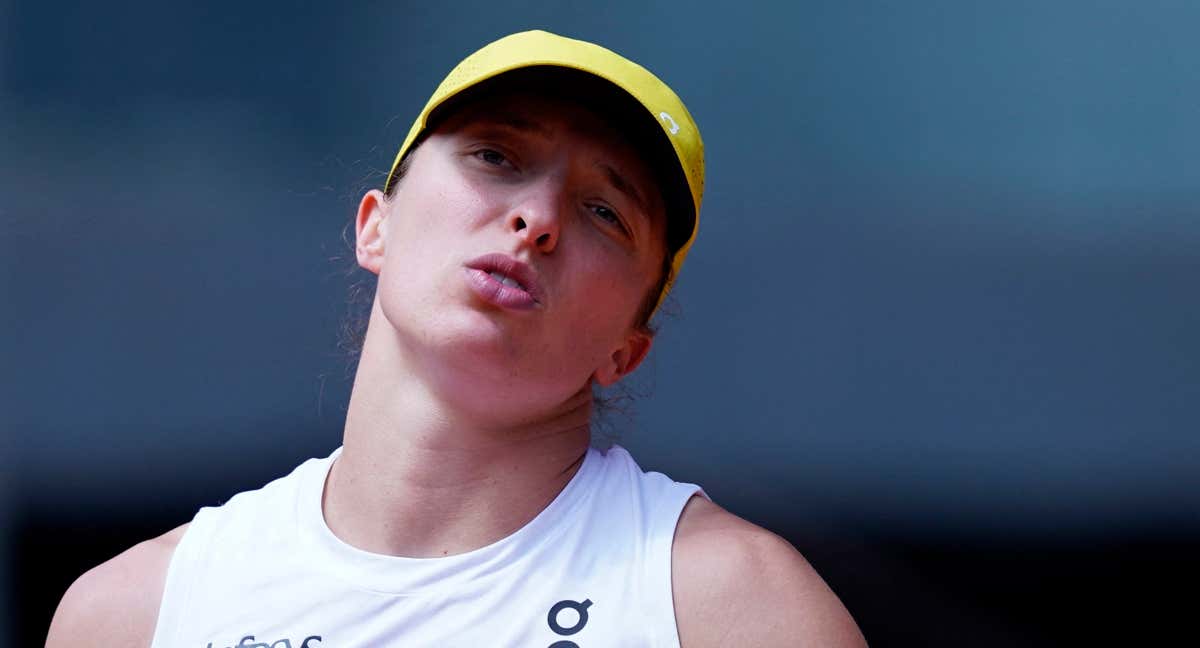Iga Swiatek, durante su partido de cuartos de final en el Mutua Madrid Open./REUTERS