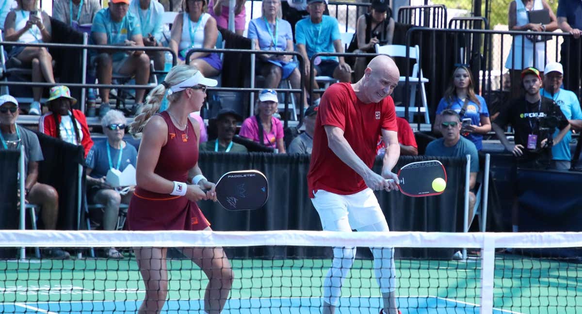 Agassi, durante el Open de EE.UU. de pickleball. /GETTY