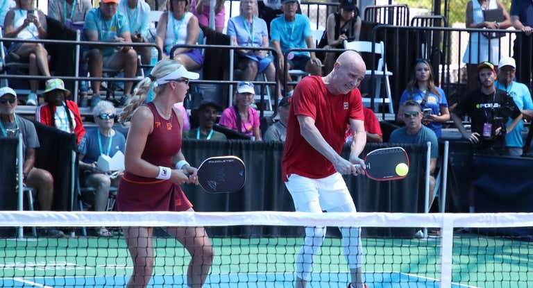 Agassi, durante el Open de EE.UU. de pickleball.