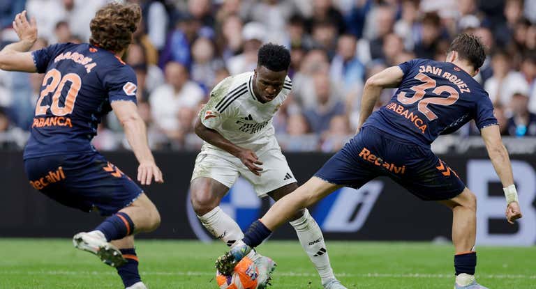 Vinicius durante el partido.