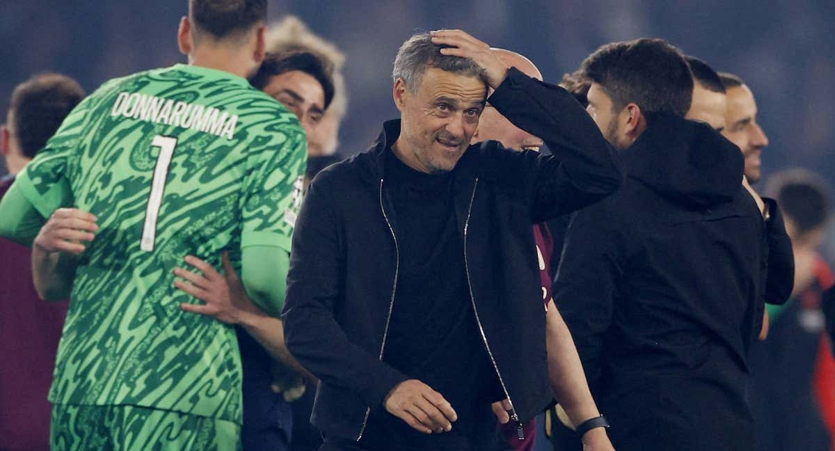 Luis Enrique celebra el triunfo del PSG.