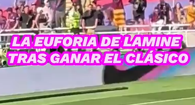 Lamine y sus compañeros se lo pasaron en grande celebrando la victoria frente al Real Madrid.