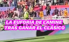 Lamine y sus compañeros se lo pasaron en grande celebrando la victoria frente al Real Madrid.