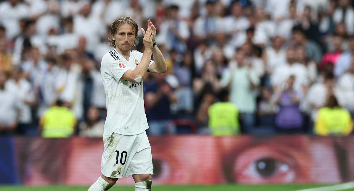 Modric, en su último partido en el Bernabéu./REUTERS