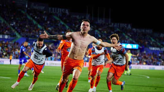 Iago Aspas, no podía ser otro, anotando el gol que devuelve al Celta a Europa. /RC CELTA