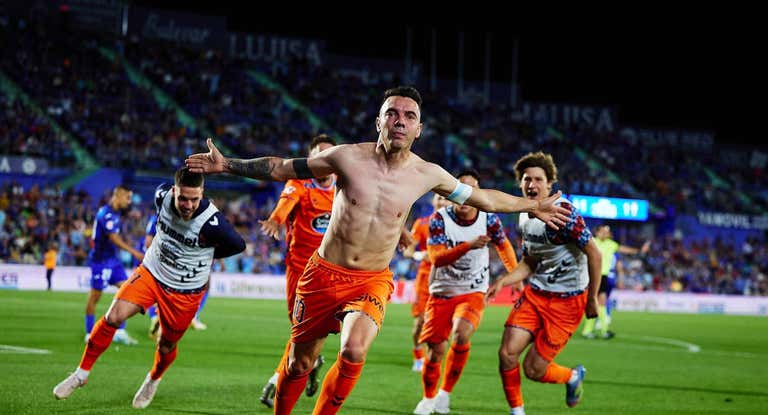 Iago Aspas, no podía ser otro, anotando el gol que devuelve al Celta a Europa.