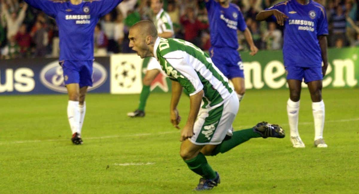 Dani celebra su mítico gol contra el Chelsea./ABC